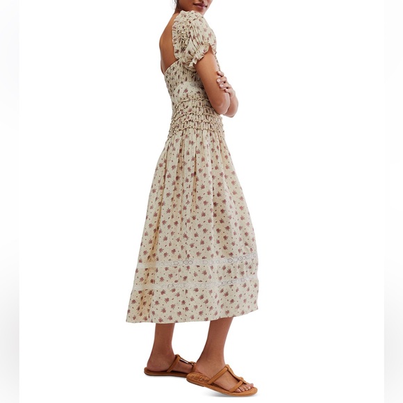 Free People Women's Bali Juniper Floral Print Ruffled Midi Dress, size 4 - Picture 3 of 4